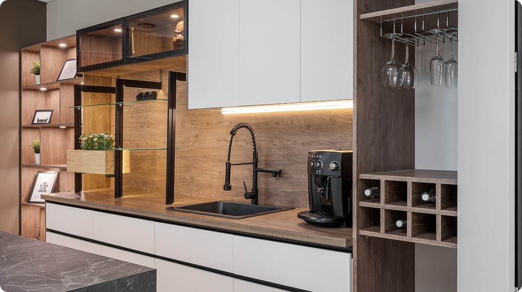Minimal white kitchen concept